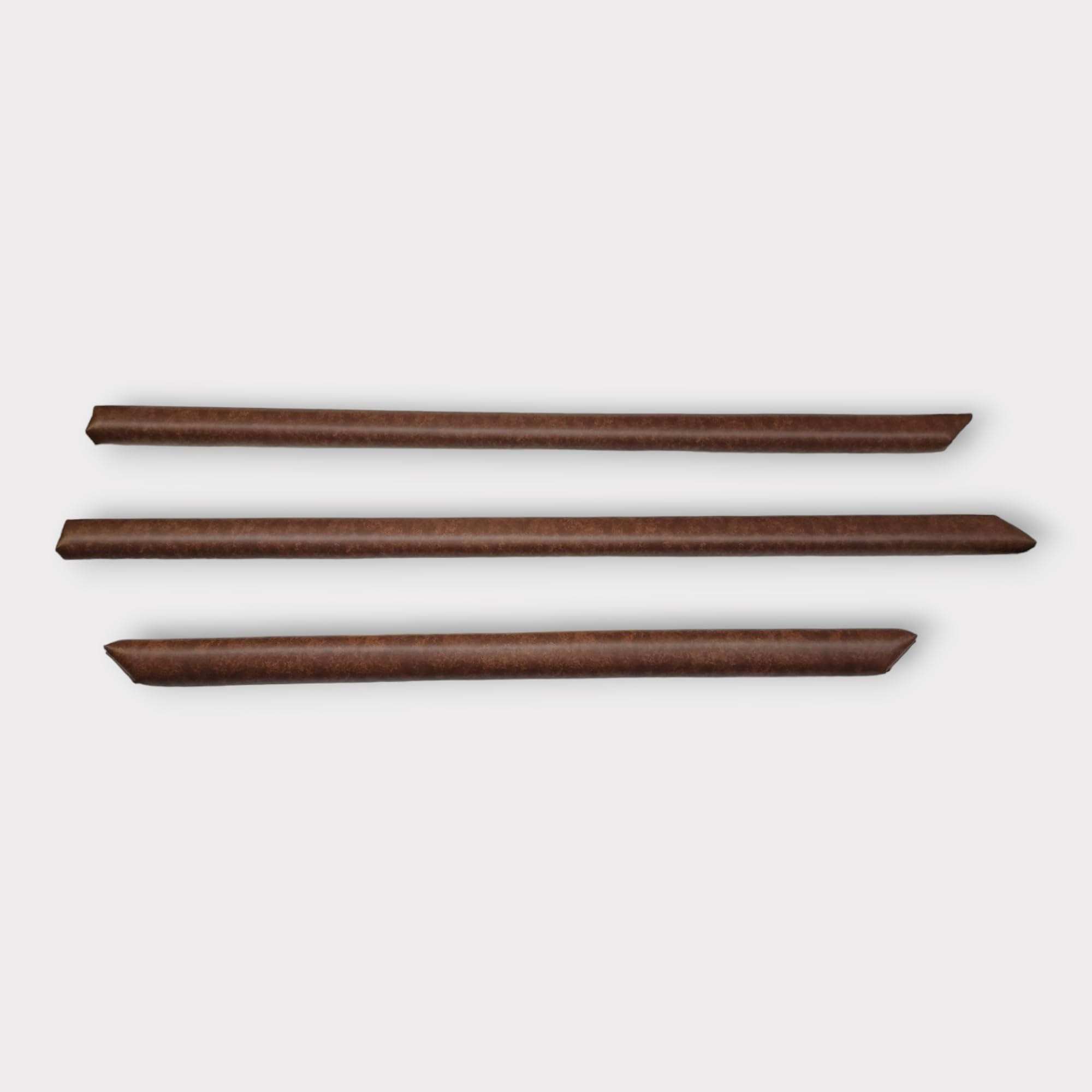 3 Piece King Standard Dark Brown Vinyl Padded Rail Caps, Black