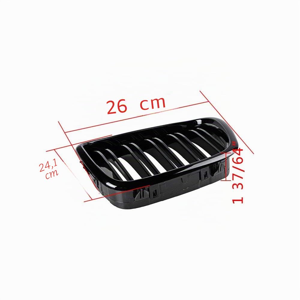 Grille noire pour BMW E39 Série 5 M5 1999–2003, plastique ABS, JK129, de rechange, clipsable
