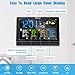 Geevon Weather Stations Wireless Indoor Outdoor Multiple Sensors, Color Display Digital Weather Thermometer with Atomic Clock, Barometer, USB Charge and Adjustable Backlight