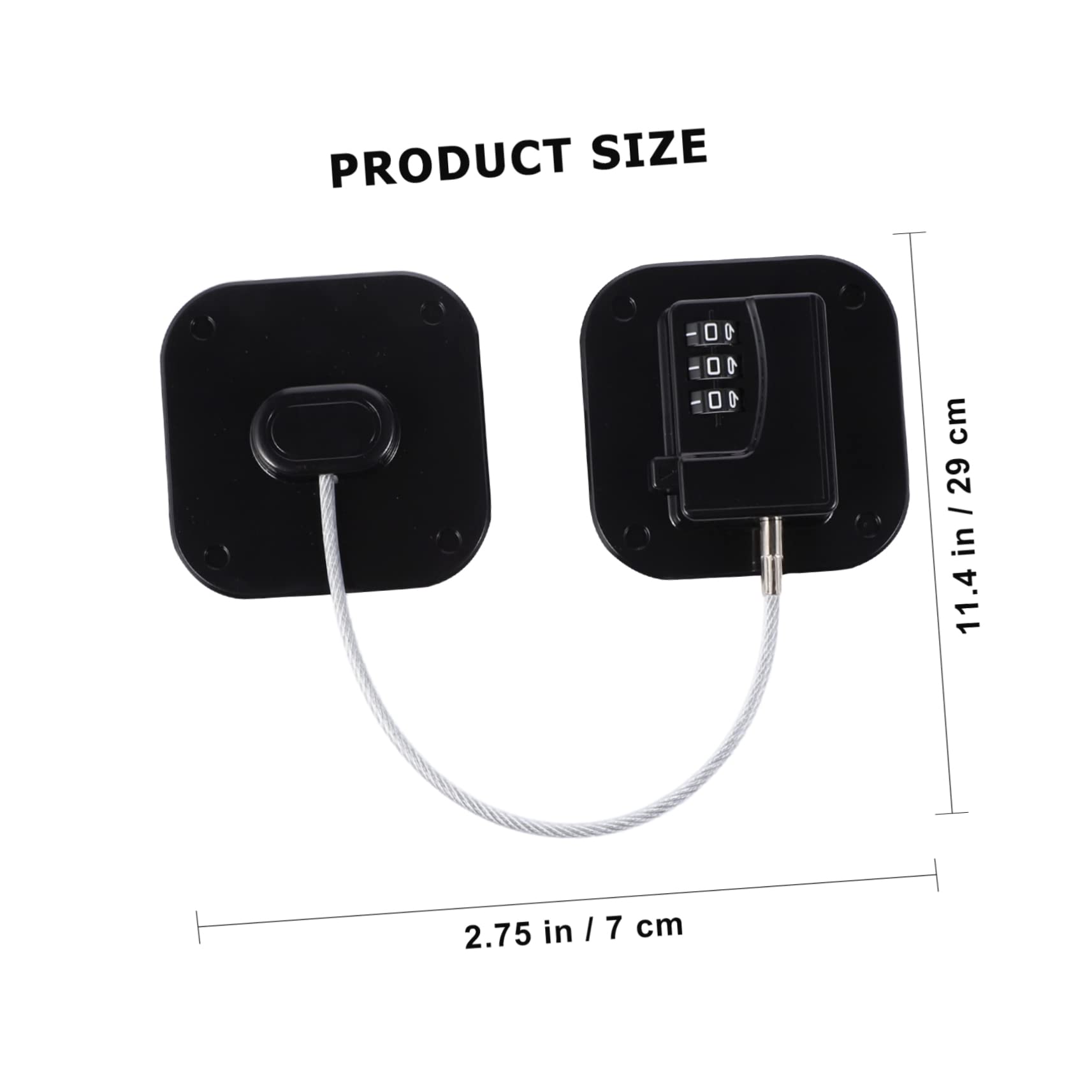 Cerradura Adhesiva para Mini Refrigerador Contraseña | Gabinete y Ventana, Negro, Plástico y Metal, Resistente al Calor, Cierre de Seguridad Infantil