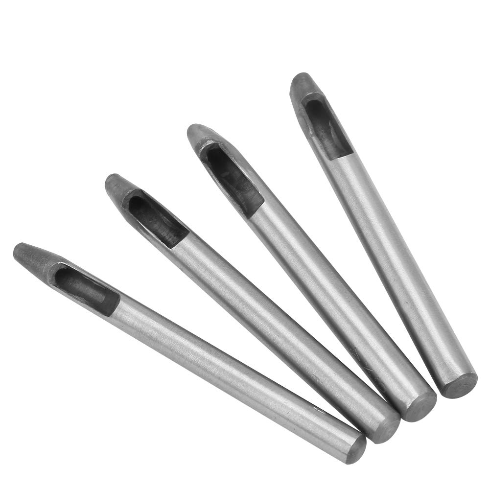 Shanrya Poinçon en Cuir, 2mm 9 pièces en Cuir Forme Ovale Trou Kit de poinçon Cutter Creux Bricolage Outil Trou Creux