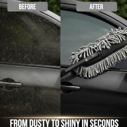 Image of Flexible Car Duster, Microfiber Flexible Car Duster Car Wash| Dry /Wet Home, Kitchen, BZ Office Cleaning Brush with Expandable Handle (Big)