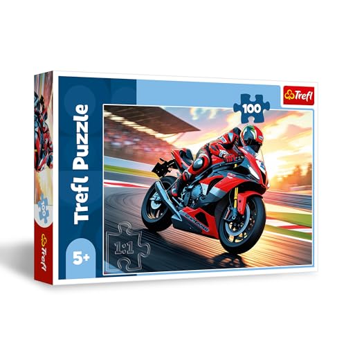 Trefl - Schnelles Motorrad - Puzzle 100 Teile - Puzzle mit Fahrzeugen,...