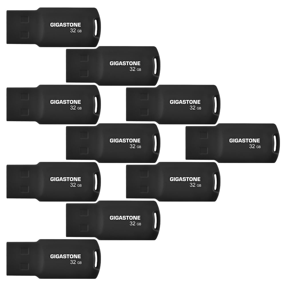 Gigastone Chiavetta USB 32 GB Set da 10, V70 USB 2.0 Memorizzazione dei dati Serie, design portachiavi, compatibile con interfaccia USB 2.0