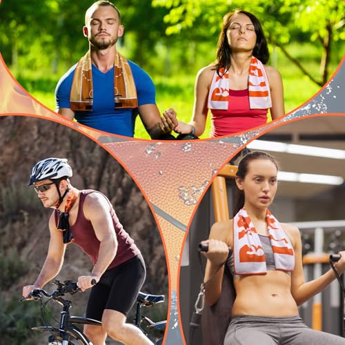 Tudomro 16 Pcs Sports Cooling Towels Basketball Breathable Chilly Cooling Towel for Neck and Face 30\" x 9\" Microfiber Sport Rag for Players Team Gift Sport Party Favors
