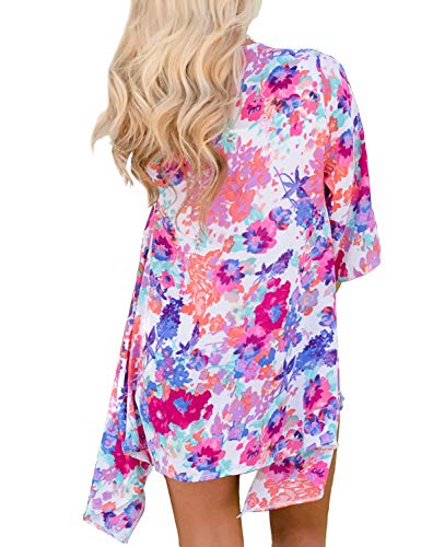 Image of Chunoy Women Short Sleeve Chiffon Kimono Beach Swimsuit Cover Up