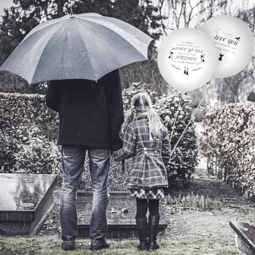 Image of 4PCS White Dove Balloons and 35PCS Memorial Balloons to Release in Sky Memorial Balloon for Release Happy Heavenly Balloon for Condolence, Funeral, Anniversary, Remembrance Services