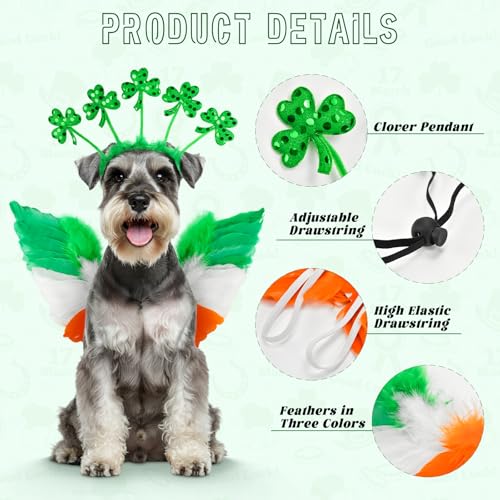 Adorable-Shamrock-Headband-St-Patricks-Day-Costume-Set-with-Irish-Colors-Feather-Wing-Trefoil-Headband-Lucky-Themed-Dog-Cosplay-Outfits-Perfect-for-Medium-to-Big-Dog-Breeds Adorable Shamrock Headband St Patricks Day Costume Set with Irish Colors Feather Wing Trefoil Headband Lucky Themed Dog Cosplay Outfits Perfect for Medium to Big Dog Breeds