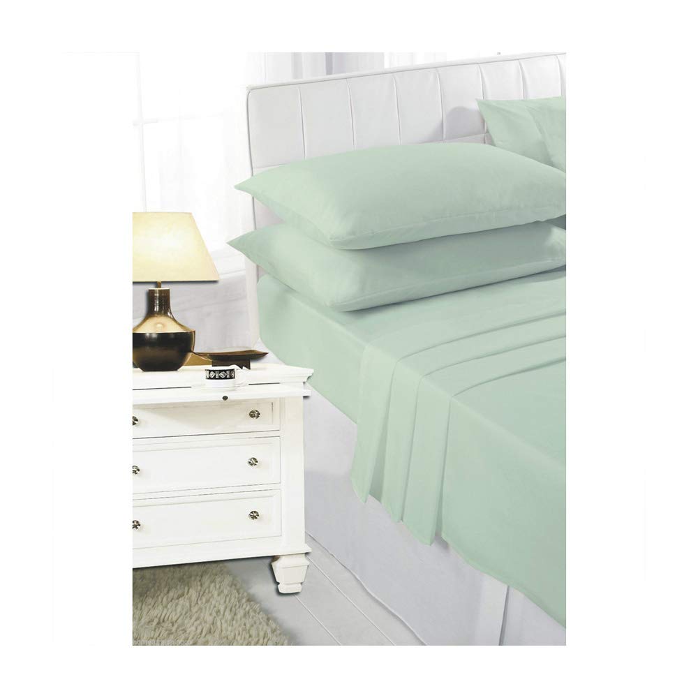 Flat Sheets Polycotton Bed Sheets King Size Kingsize Bed Poly Cotton Bedding, Mint Green