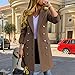 Kinghua Wool Coats for Women Warm Fall Winter Double Breasted Notched Lapel Midi Long Wool Peacoat Jacket (Khaki, S)