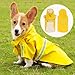 Hunderegenmantel Verstellbarer Leichter Hundemackintosh Hunderegenmantel Wasserdicht Mit Kapuze und Reflektierenden Streifen für kleine Mittlere und Große Hunde für Spaziergänge im Freien (Gelb, S)