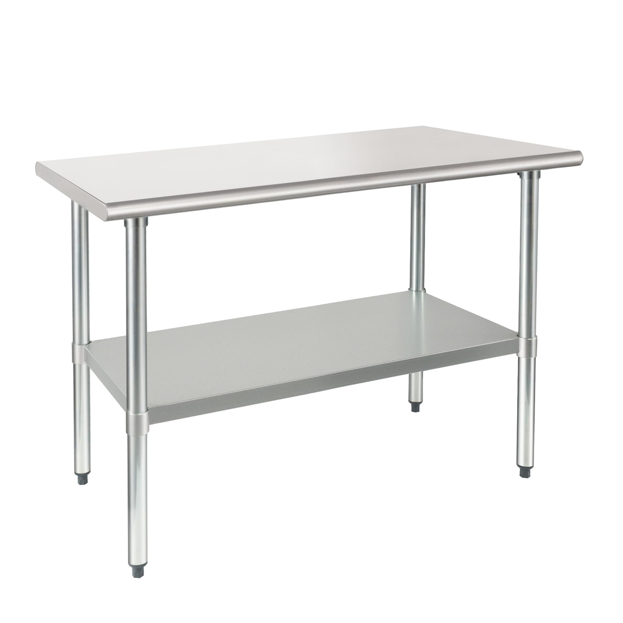 HARDURA Mesa de Acero Inoxidable 61×122cm con Estante Inferior y Patas galvanizadas Mesas de Trabajo comerciales de Alta Resistencia para la preparación de Alimentos para la Cocina del Restaurante