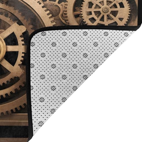 Tapis de sol flanelle velours fin imprimé engrenage doré