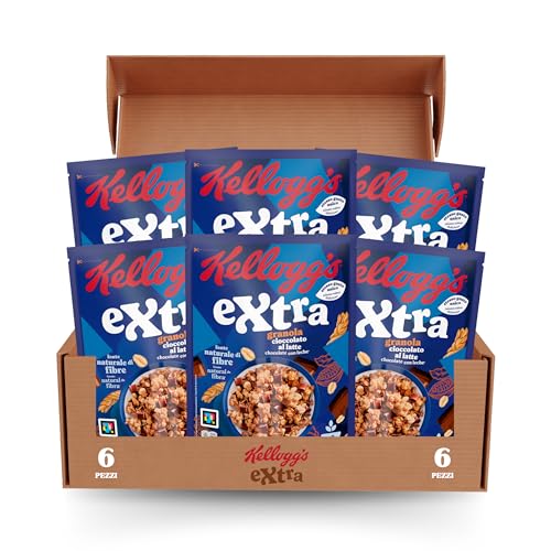 Kellogg's Muesli Croccante Cioccolato Al Latte, 375 g (Confezione da 6)