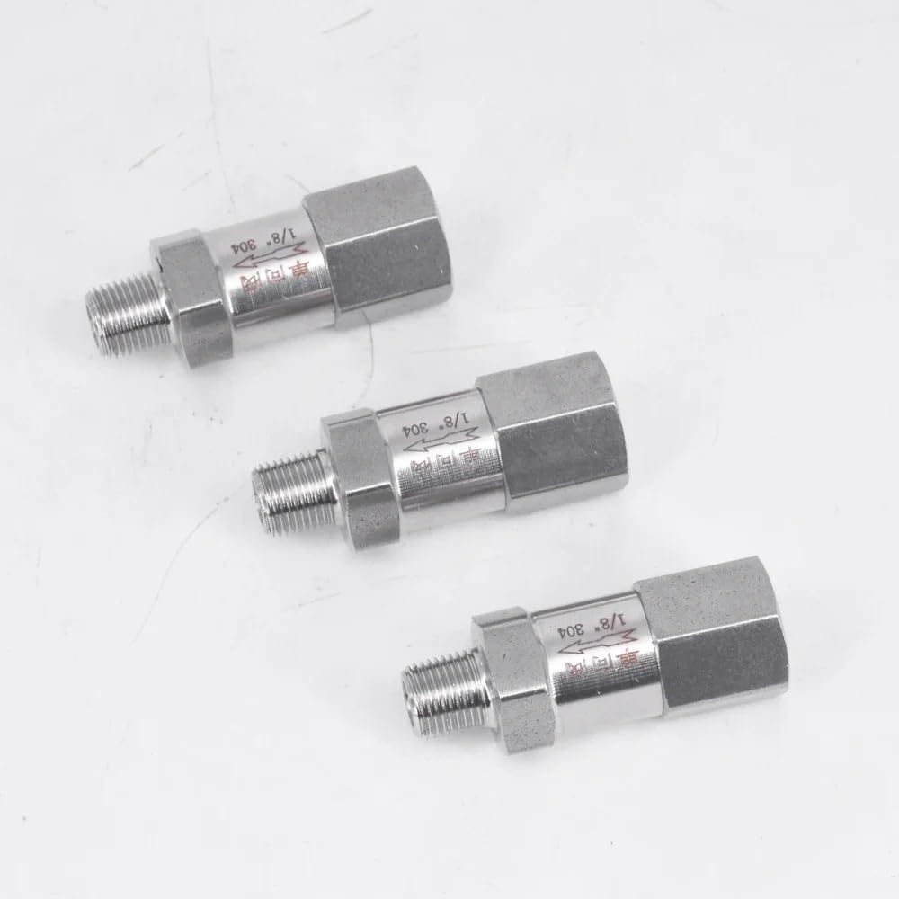 Válvula de retención unidireccional hembra NPT de 1/2" antirretorno en línea de acero inoxidable 304 for agua, gas, vapor y aceite.