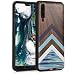 Produktbild kwmobile Schutzhülle kompatibel mit Huawei P20 Pro - TPU Bumper - Holz Glory Wasser Hellblau Weiß Dunkelbraun