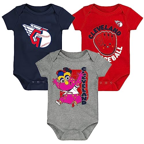 Image of Outerstuff MLB Newborn & Infants 0-24 Months Change Up 3 Piece Onesie Creeper Romper Set