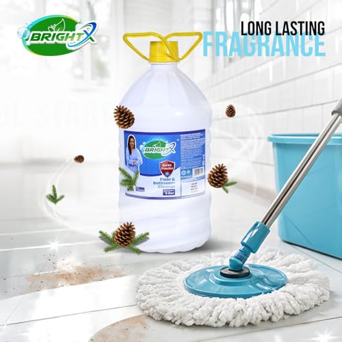 Image of Brightx Floor Cleaner Liquid Pine | Disinfectant Phenyl for Floor Cleaning | Kills 99.9% Germs | Bathroom & Tile Cleaner | Multi Surface Cleaner for Home | Concentrated Liquid | 5L x 2 Pack