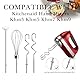 Linkidea Handmixer-Aufsätze Schlägel, Mischstab, Knethaken, Edelstahl Stabmixer-Zubehör, kompatibel mit Kitchenaid Handmixern KHM3 KHM5 KHM7 KHM9 (5er Set)
