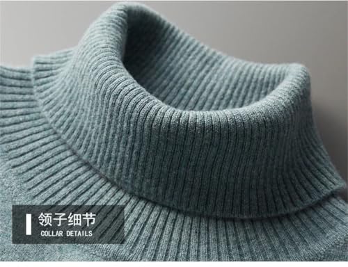 Mens Merino Wool Merino Wool Turtleneck Cashmere Thickened Warm Winter Loose Solid Color Pullover2