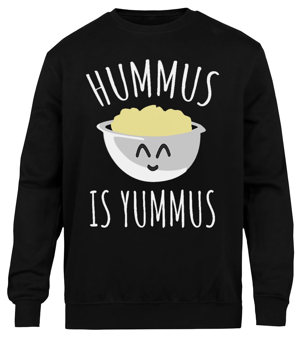 Hummus Is Yummus Unisex Czarny Sweter Ekologiczny Unisex Black Sweatshirt Eco-Friendly Crewneck