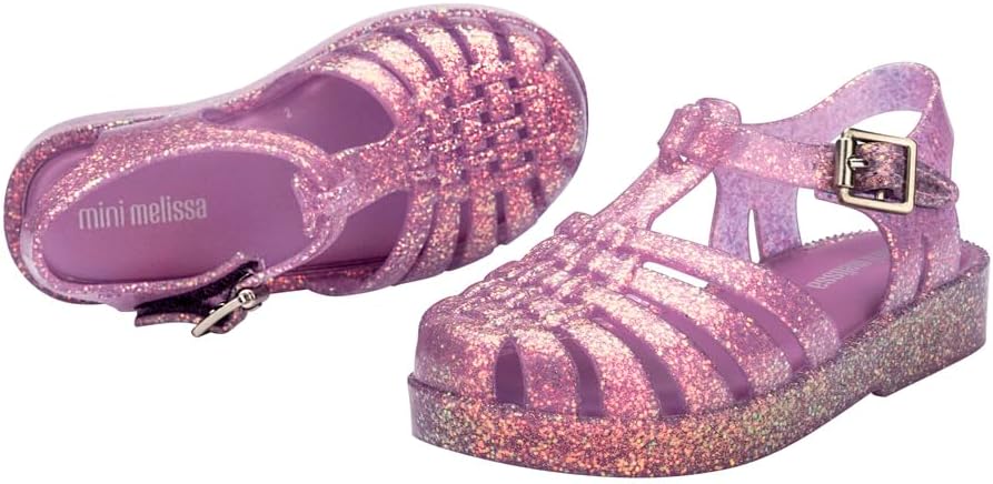 mini melissa Possession Fisherman Jelly Sandal for Toddlers and Girls – Adjustable Buckle Summer Sandals, Waterproof, Bubblegum Scent, Comfortable Beach, Play and Dress Shoes for All Day Wear