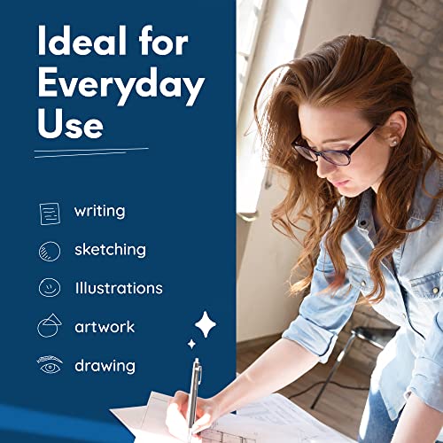 Mozart Mechanical Pencil Set With Case - 4 Sizes: 0.3, 0.5, 0.7 & 0.9Mm With 30 Hb Lead Refills Each & 4 Eraser Refills -Sketch, Architecture, Drafting, Art, Drawing Supplies, Metal Mechanical Pencils #TOP4