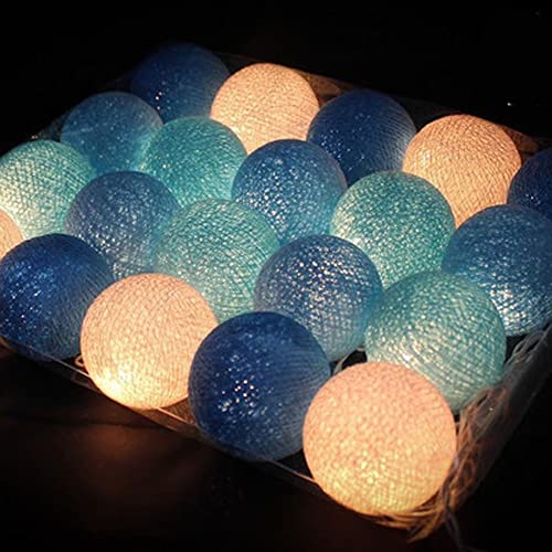 NIWWIN 3M 20 LED boules de coton lumineuses guirlandes lumineuses fête noël chambre rideau lumières anniversaire Halloween mariage éclairage bébé chambre...