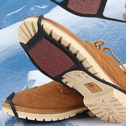 1 par de cubiertas de zapatos con arena rugosa para exteriores, antideslizantes para tracción en nieve y hielo, ajuste cómodo para senderismo, escalada y actividades al aire libre miniatura 6
