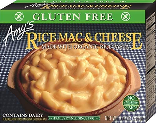 Amy's Frozen Meals, Rice Mac and Cheese, Made with Rice Pasta and Cheddar Cheese, Gluten Free, 9 oz.