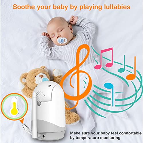 Vtimes Video Baby Monitor With Camera And Audio, 3.2" Ips Color Screen, Baby Monitor Camera No Wifi Night Vision Vox Mode Pan-Tilt-Zoom Temperature Display 2 Way Audio Lullabies And 1000Ft Range #TOP7