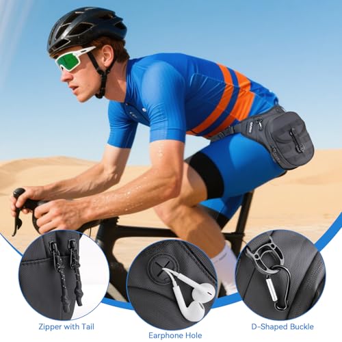 Bolsa para muslo MOSISO, bolsa universal para pierna de motocicleta para hombres y mujeres, color negro | Bolsa táctica multifuncional expandible resistente al agua para deportes al aire libre, ciclismo, senderismo, pesca y escalada miniatura 6