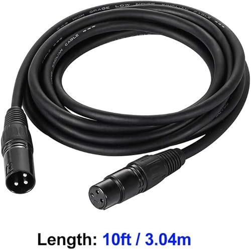 Miniatura 2 de Eyeshot Cable DMX de 10 pies  10.0 ft, 4 paquetes de cables DMX de 3 pines, cables DMX, DMX512 XLR macho a hembra cable de señal de luz de escenario
