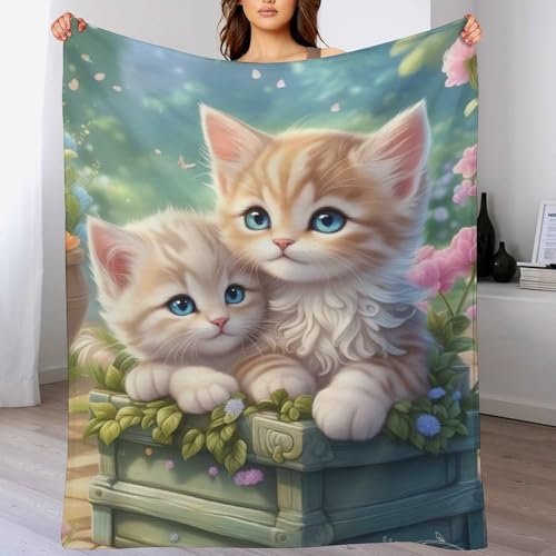 Couvertures en chat flannel plaid douillet contre le froid