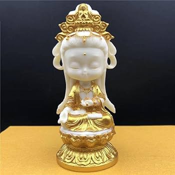 Amazon｜仏像 ミニ 可愛い 観音菩薩像 11cm 手彫り仏像 観音様