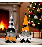 Christmas Gnomes Decoration 2 Pack Figures- 10.6'' Plush Gnome Decorations with Boo & Bat Designs...