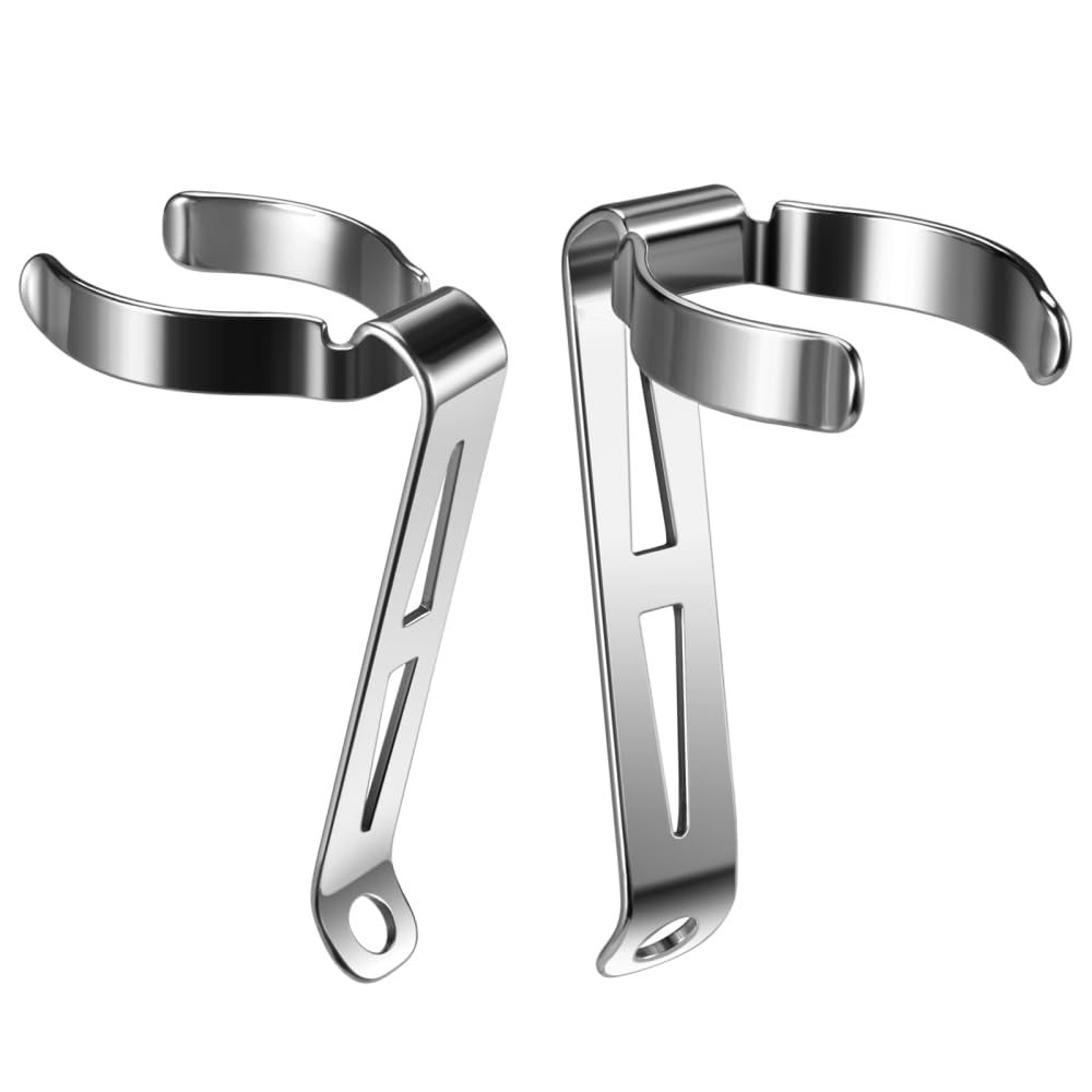 Bdkmms B118 2Pcs Silver Led Flashlight Clips, Durable, Modern, Head Mount, Hands Free Torches