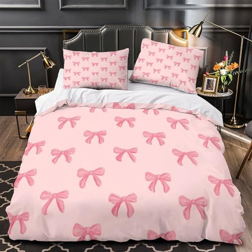 Housse de couette hypoallergénique microfibre douce fermeture éclair rose