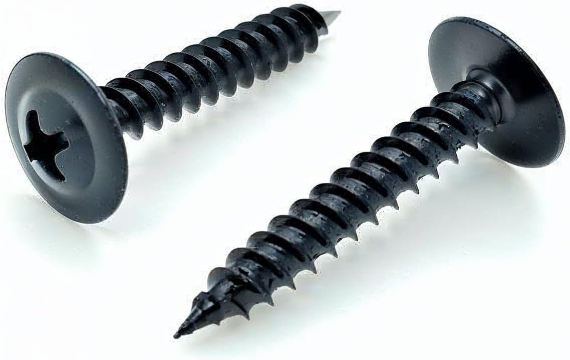 100 Qty #8 x 1" Black Phillips Modified Truss Head Wood Screws (BCP1079)