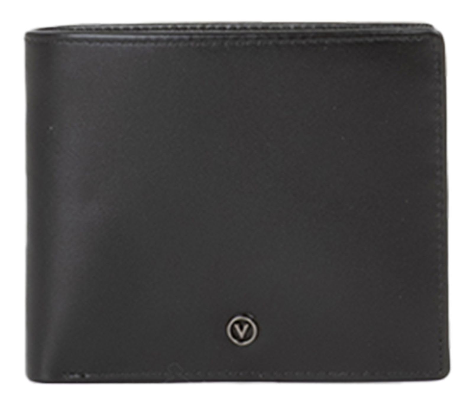 Valentino Leather Purse Courage Wallet Nero Black