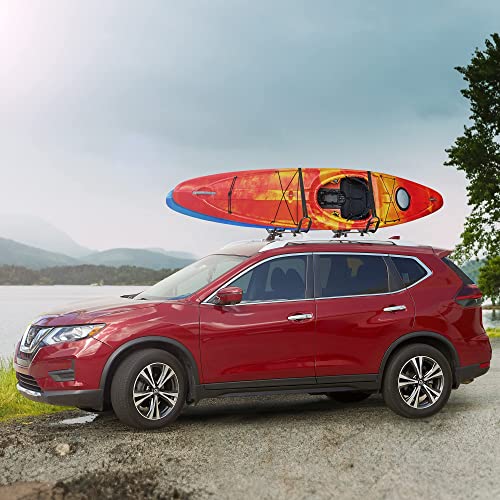 Direct Aftermarket (2 Pairs) Universal Kayak Rack For Car Truck Suv - Rooftop Kayak Carrier J-Bar Holder Mount With Tie Down Straps #TOP1