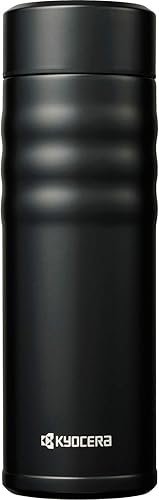 Kyocera Taza de viaje con tapa giratoria, 12 onzas, negro azabache