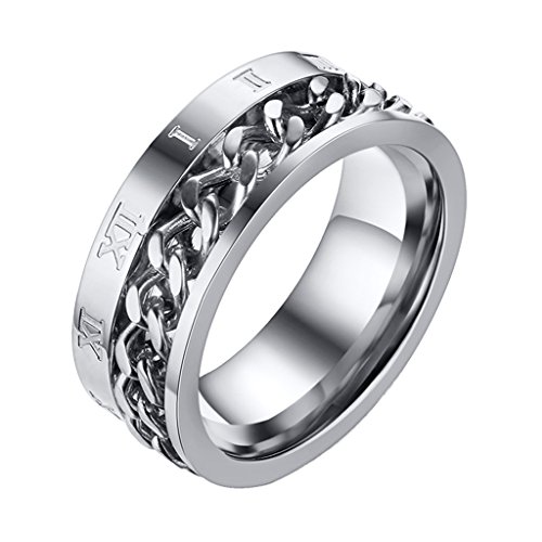 Homyl – Anel de motociclista masculino com estampa de números romanos, vintage, 3 cores, tamanho 8 –