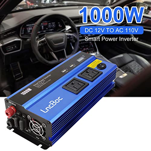 1000W Inverter 12V To 110V Ac Converter, Car Power Inverter With Dual Ac Outlets And 2.4A Dual Usb Ports Car Charger Adapter #TOP1