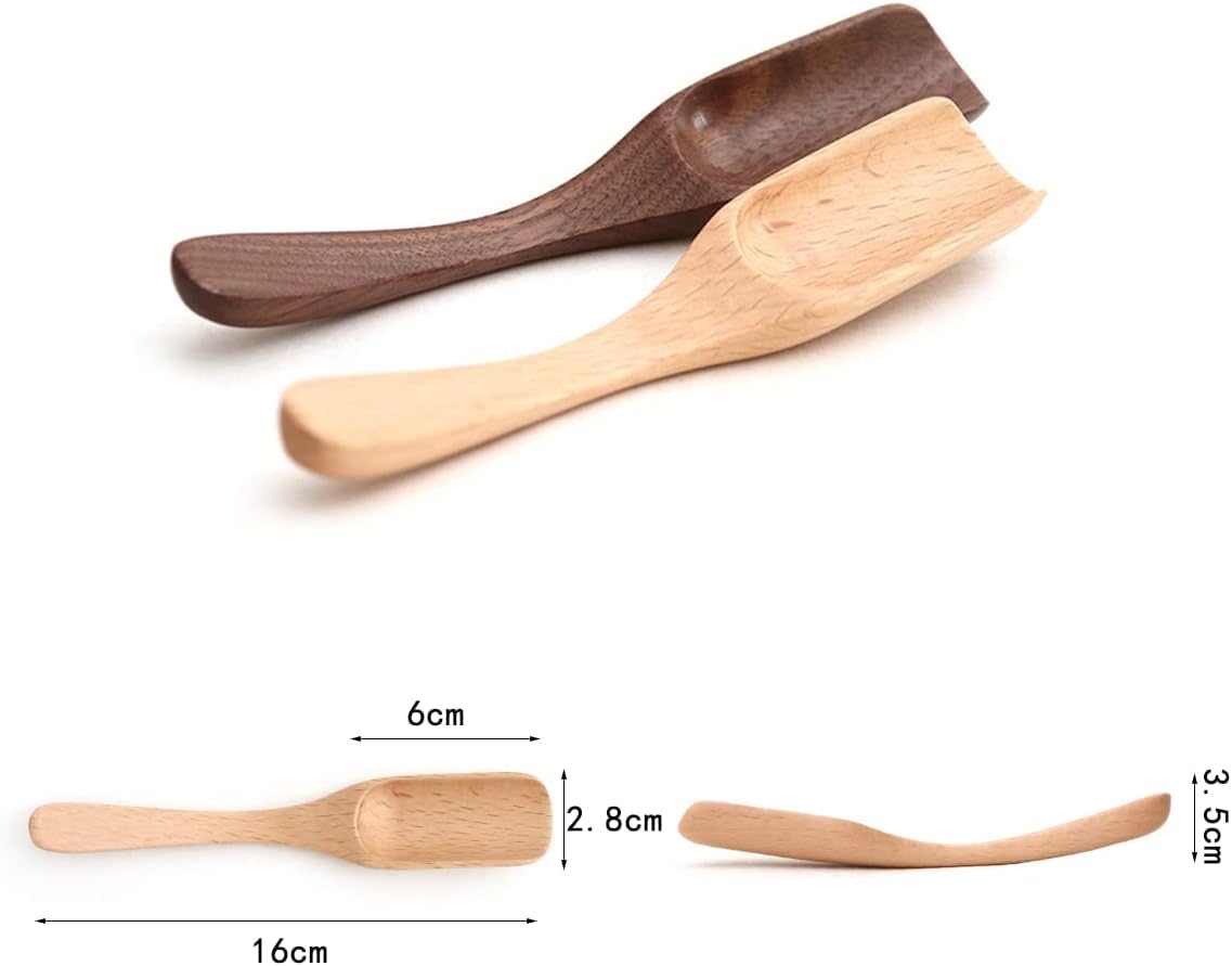 Amazon | 茶さじ 茶匙 木製 2個 スコップ型 ティースプーン ブナ