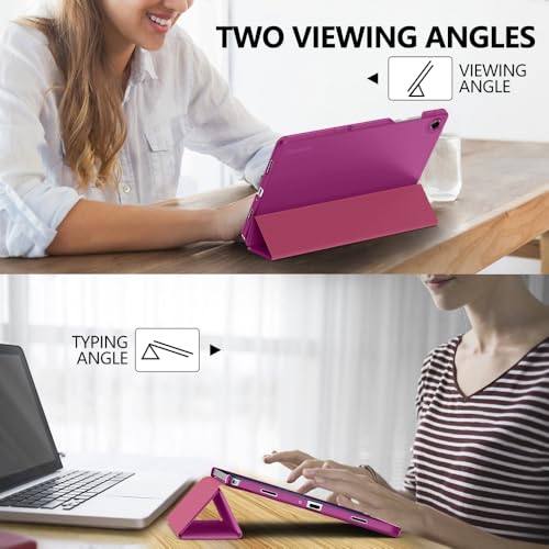 Image of MoKo for Samsung Galaxy Tab A11 Plus / A11+ Case 11 Inch 2026, Galaxy Tab A9 Plus / A9+ Case 11 Inch 2024, Slim Stand Hard PC Translucent Back Shell Smart Cover, Auto Wake /Sleep, Fuchsia