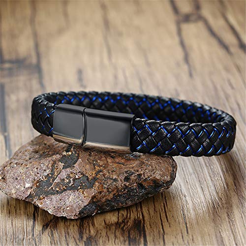 ZKXXJ Muslim Islam Allah Bracelet for Men Women,Stainless Steel Braided Leather Sun Moon Muslim Allah Engraved Cuff Bracelets Arabic Shahada Islamic Bracelet Jewelry with Magnetic Buckle3