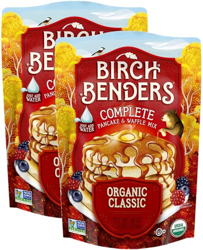 Birch Benders Organic Pancake and Waffle Mix, Classic Recipe, Whole