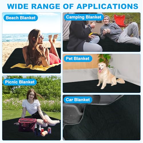 SLTAXAR Wasserdichte Decke Outdoor Campingdecke Fleece 140 x 200 cm Fleece Decke Reise Grau Camping Decke Warm Camping Blanket Isoliert Waterproof Picknickdecke Maschinenwaschbar für Picknick Auto