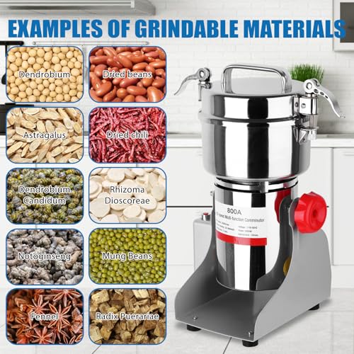 image for Beautiq 3000W Electric Grain Mill Grinder, 800g Stainless Steel Flour 